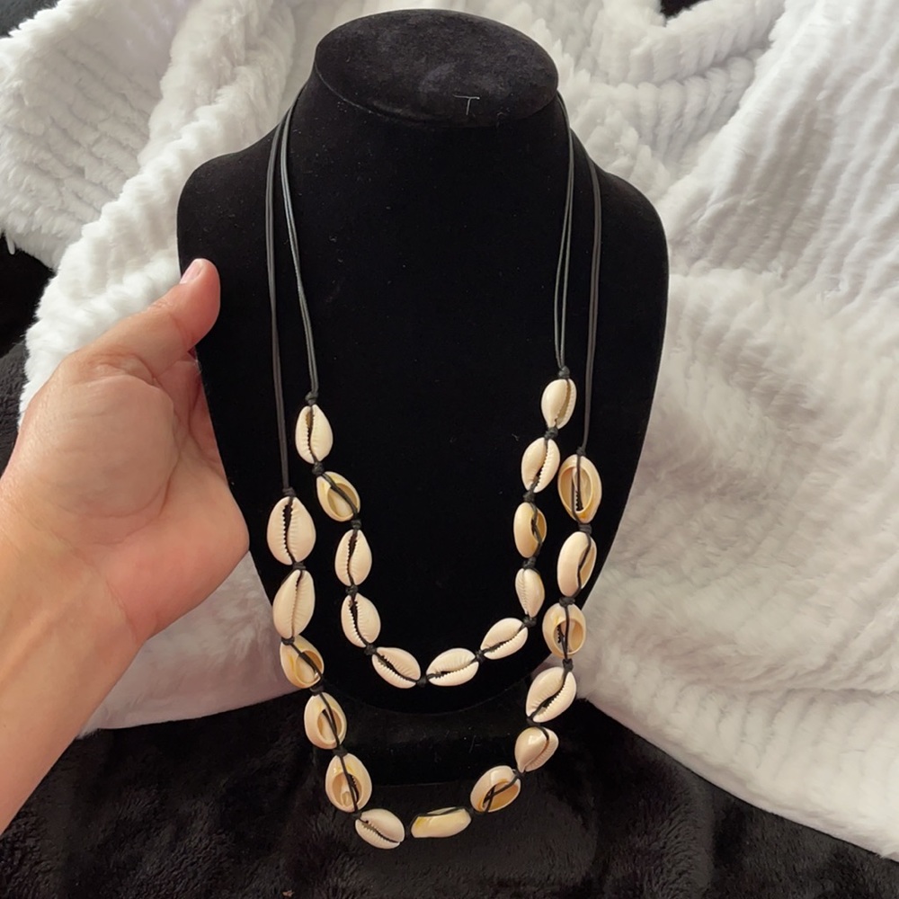 His & Her Cowrie Shell Necklace Set - Picture 3 of 11